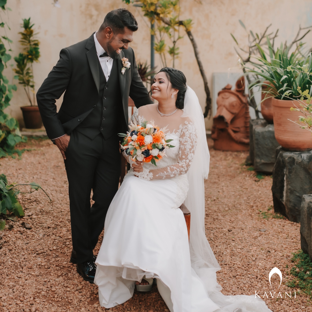 Our beautiful bride in her stunning outlook of her bridal mermaid gown with embellished lace embroidery