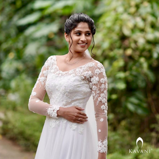 Our beautiful bride in her pretty outfit, bridal aline gown with beautiful embellished lace work