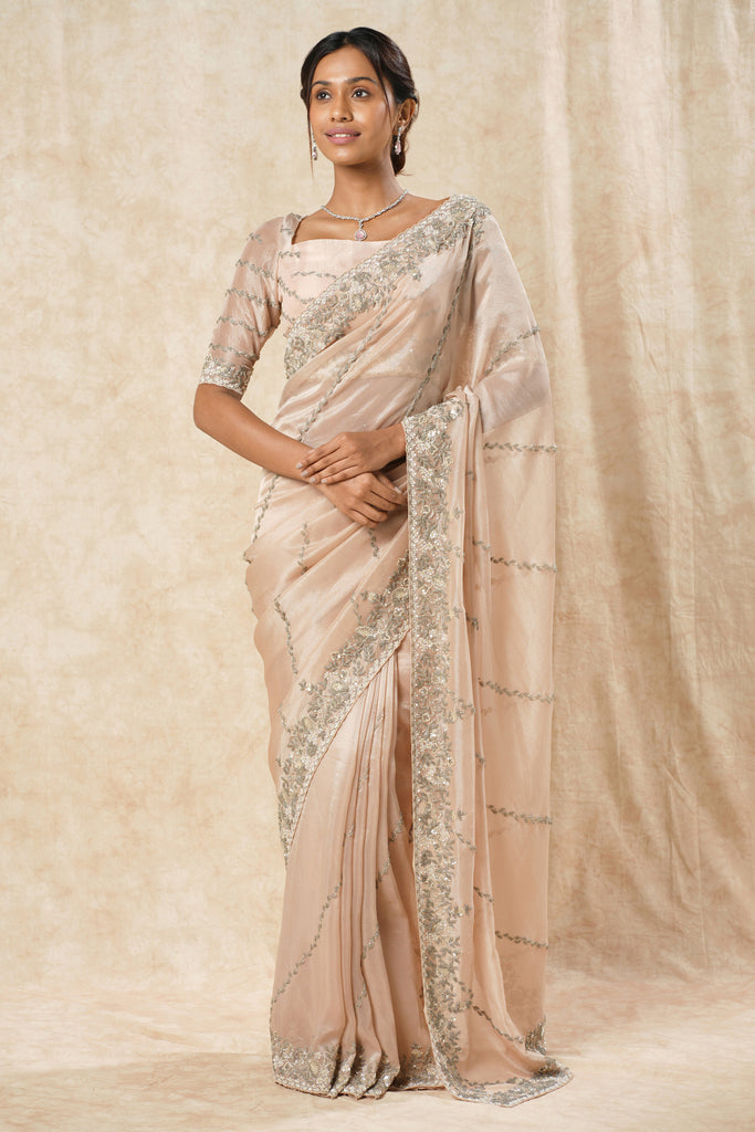 Tissue Georgette Saree with Handcrafted Detailing