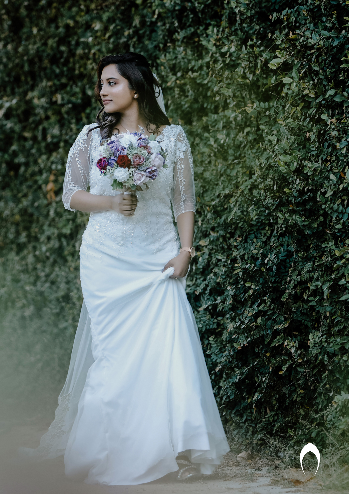 Signature christian bridal  straight gown carried by bride Reba