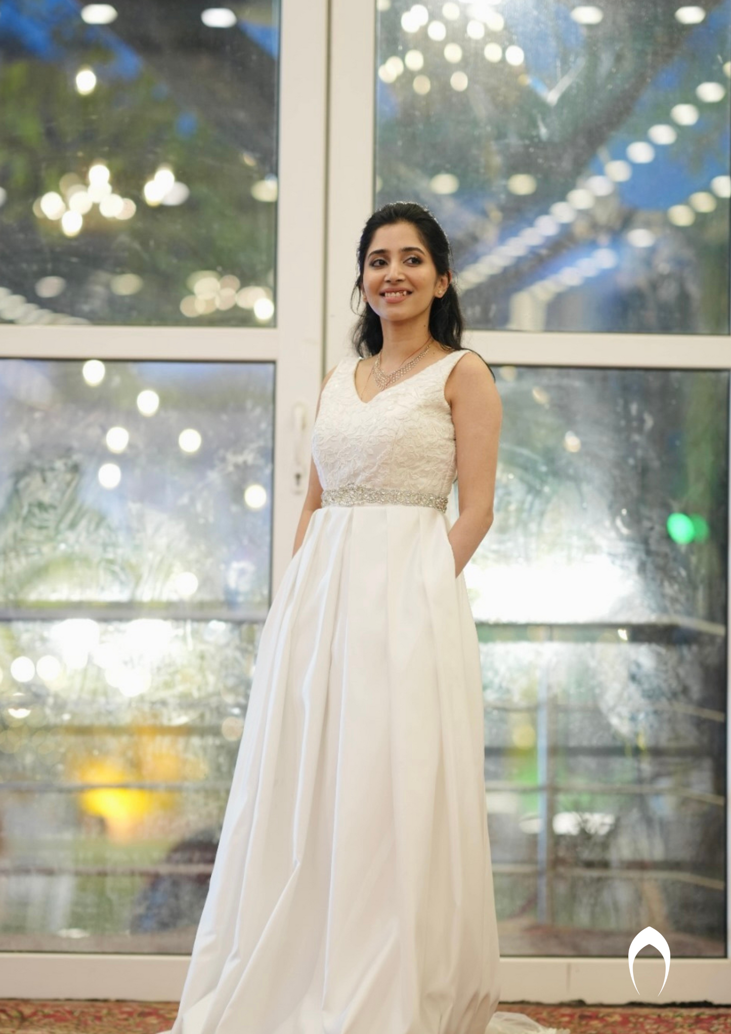 Signature christian bridal  satin gown with pockets