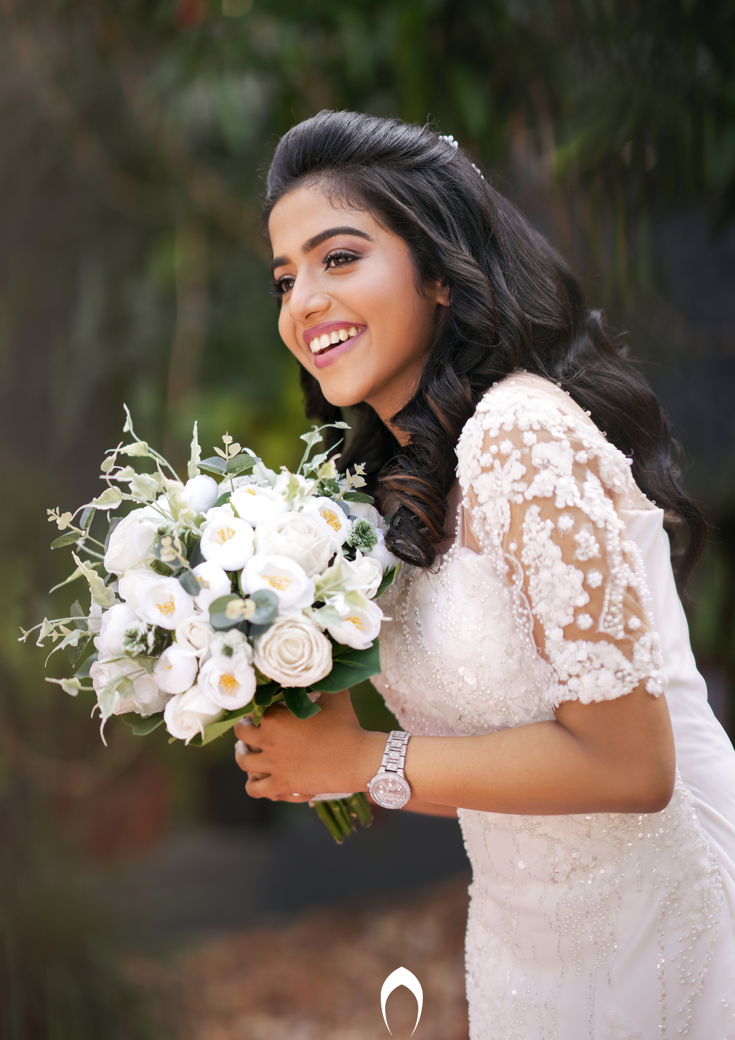 Signature Christian bridal mermaid gown carried by bride Mekha
