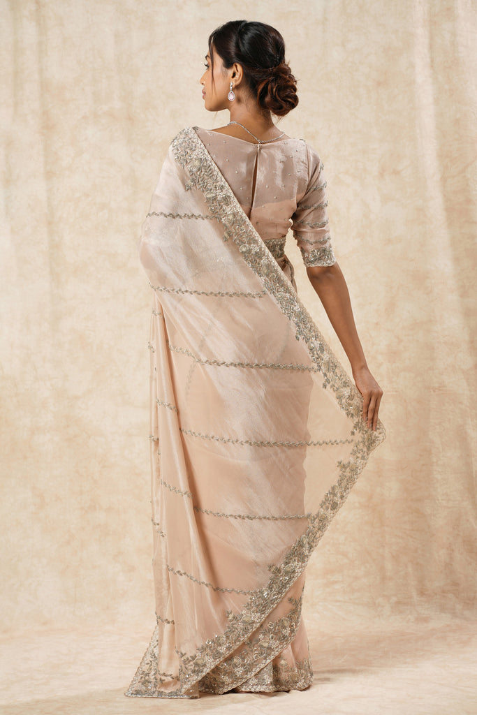 Tissue Georgette Saree with Handcrafted Detailing