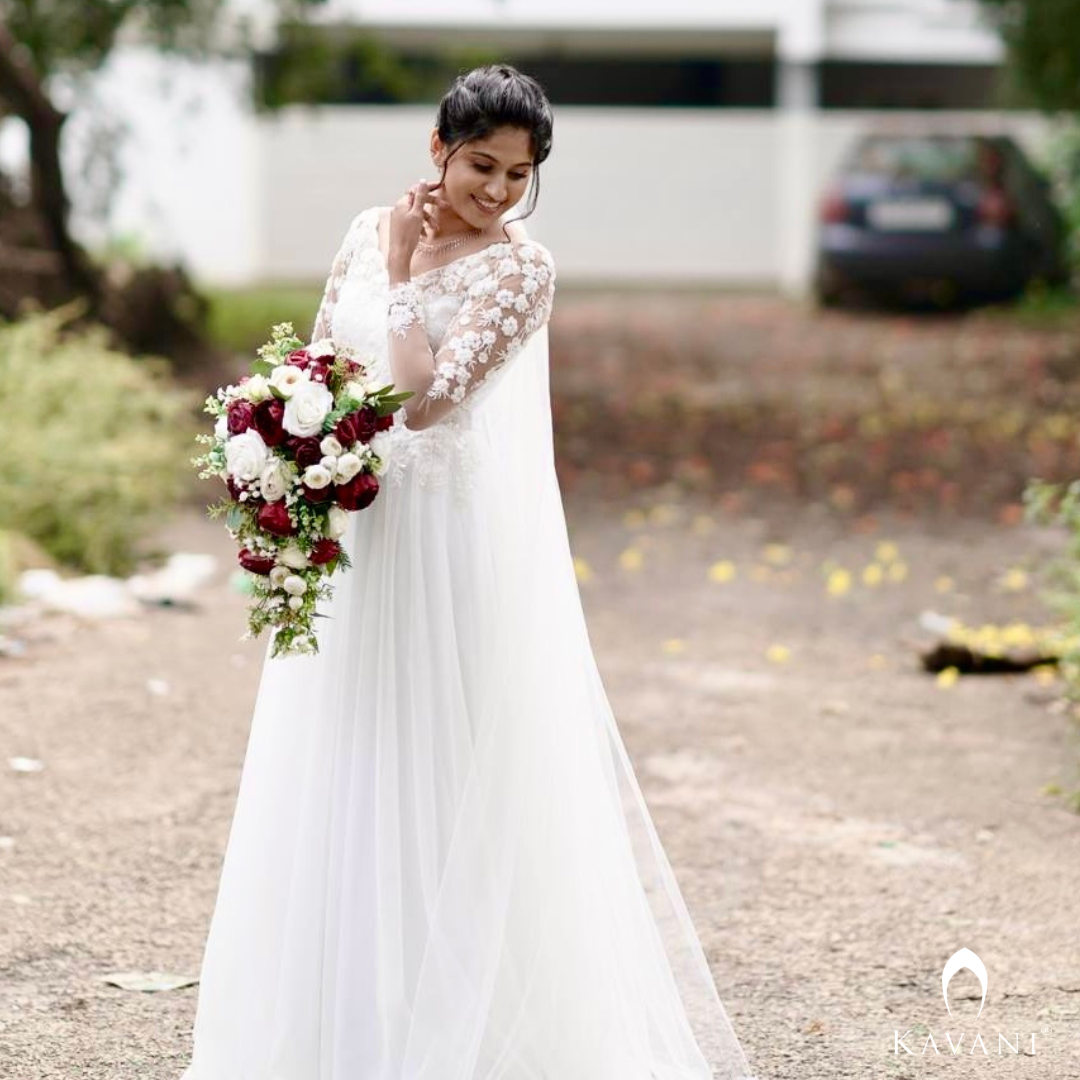 Our beautiful bride in her pretty outfit, bridal aline gown with beautiful embellished lace work