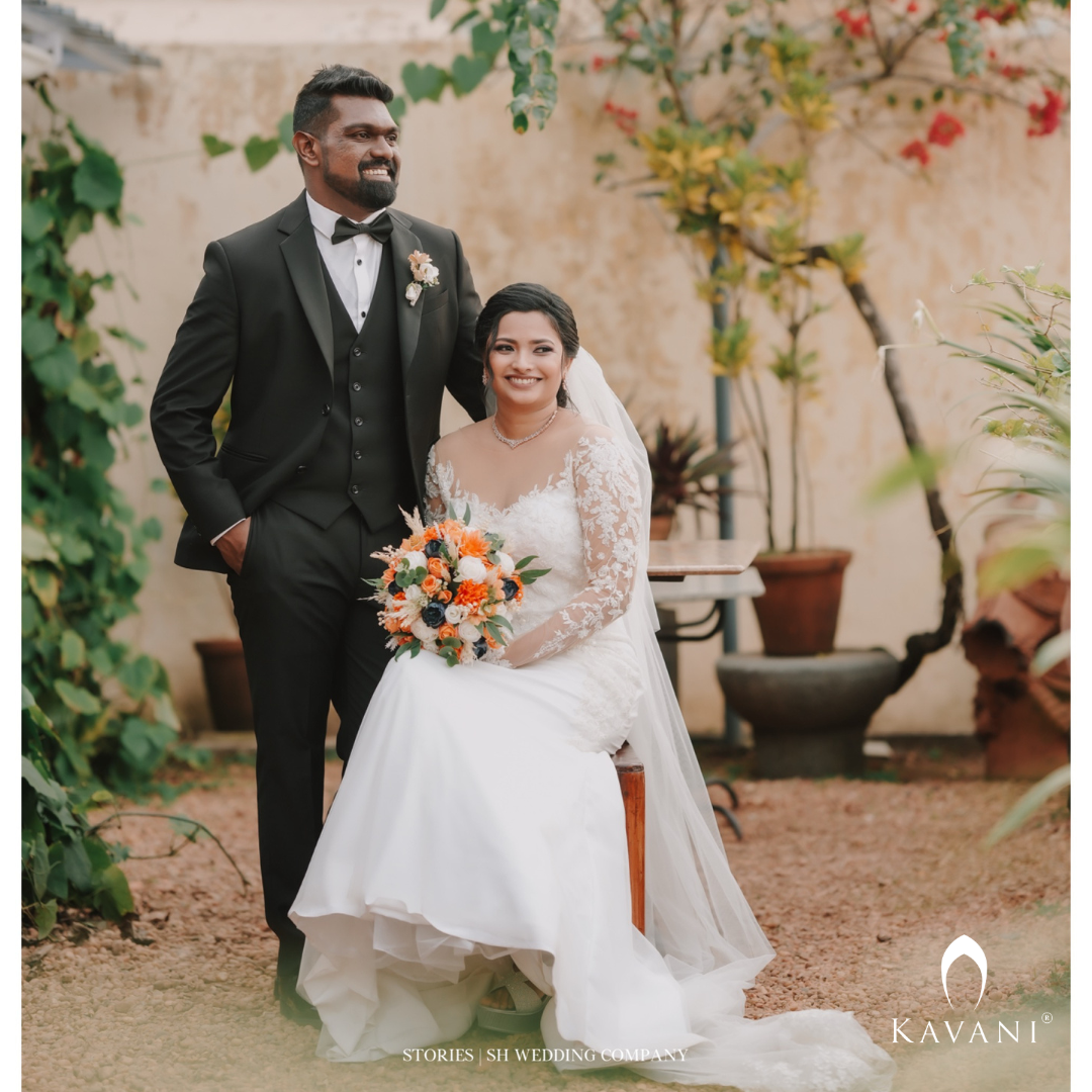 Our beautiful bride in her stunning outlook of her bridal mermaid gown with embellished lace embroidery