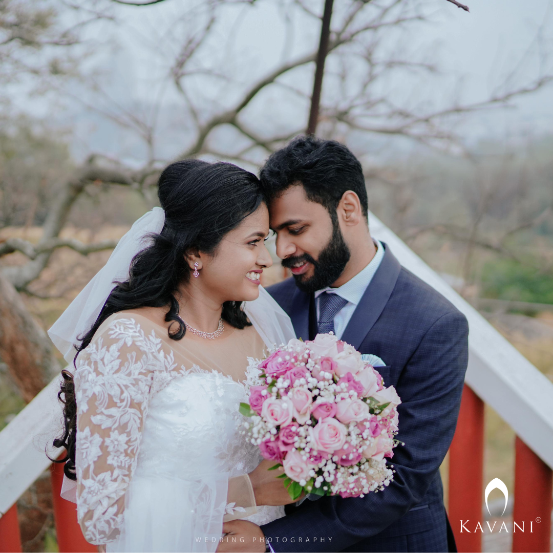 Our beautiful bride in her stunning bridal aline gown with lace embroidery