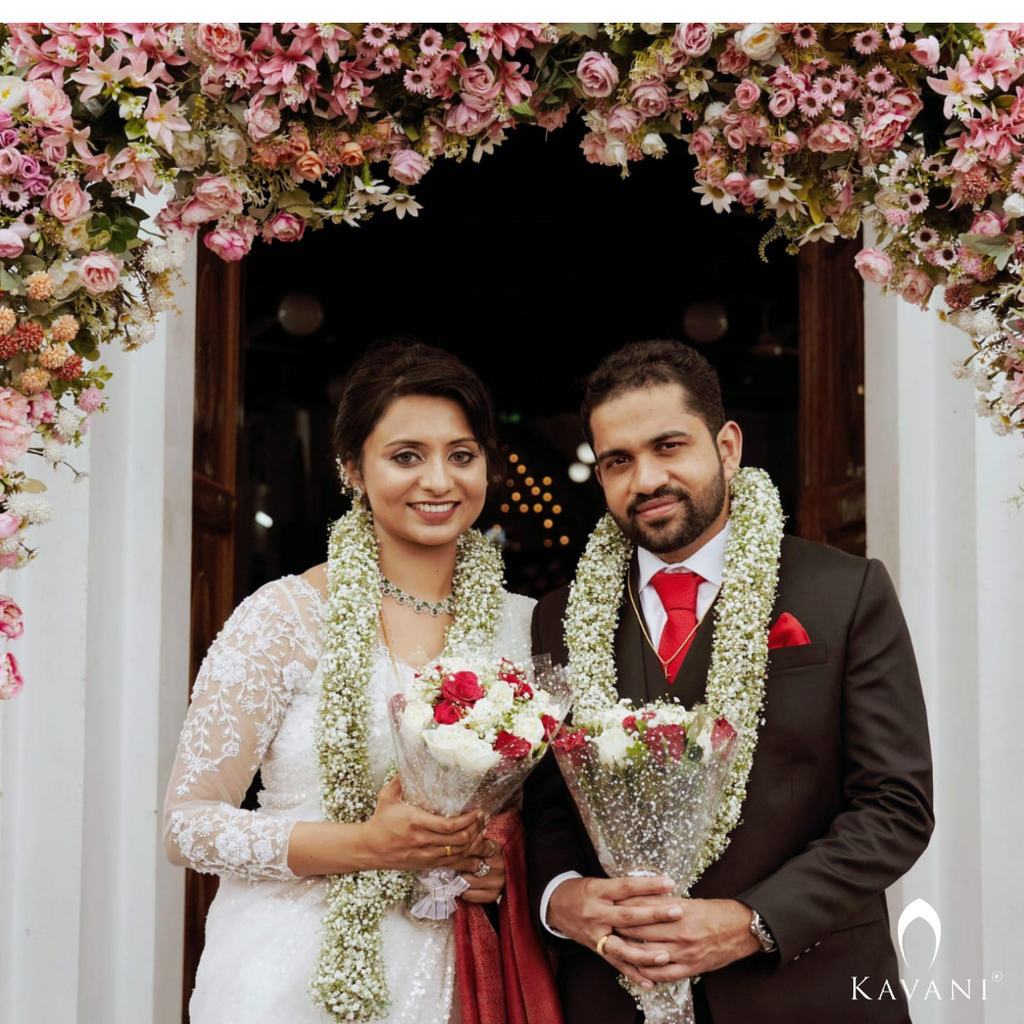 Our beautiful bride in her stunning looking bridal saree showcasing the elegance of hand embroidery