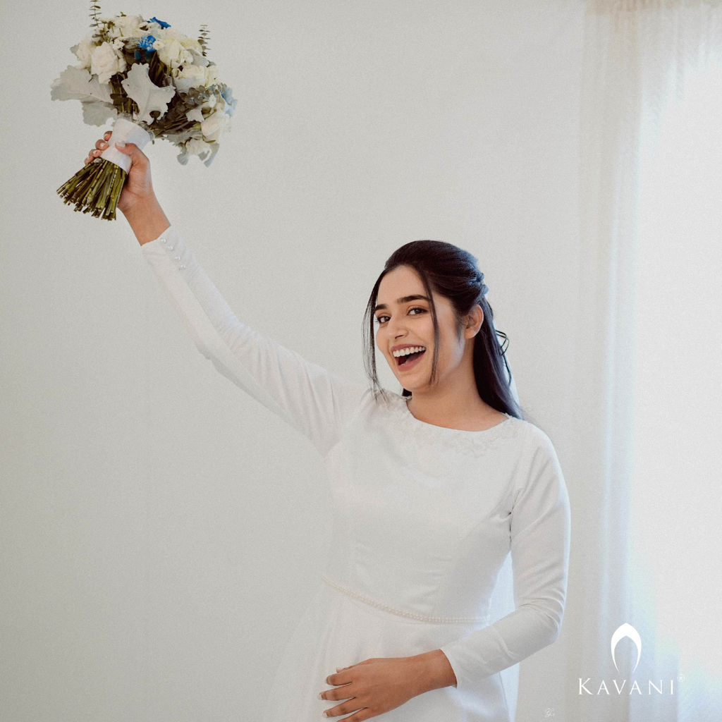 Our beautiful bride in her stunning looking satin aline gown and beautiful lace work
