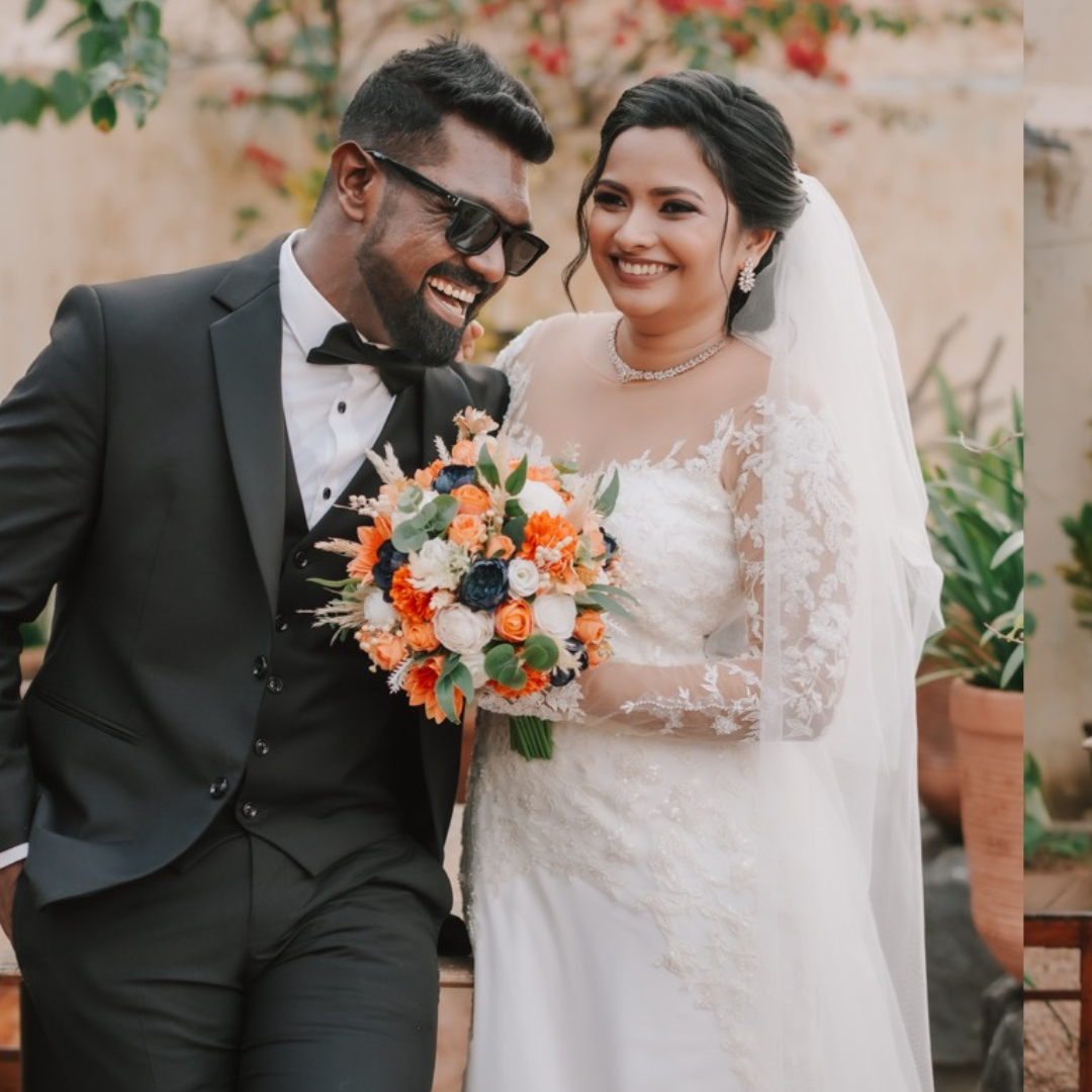 Our beautiful bride in her stunning outlook of her bridal mermaid gown with embellished lace embroidery