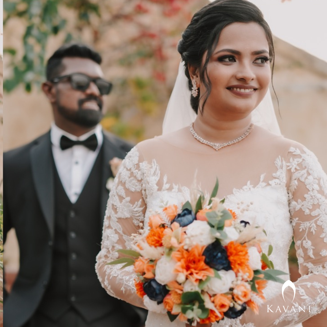 Our beautiful bride in her stunning outlook of her bridal mermaid gown with embellished lace embroidery