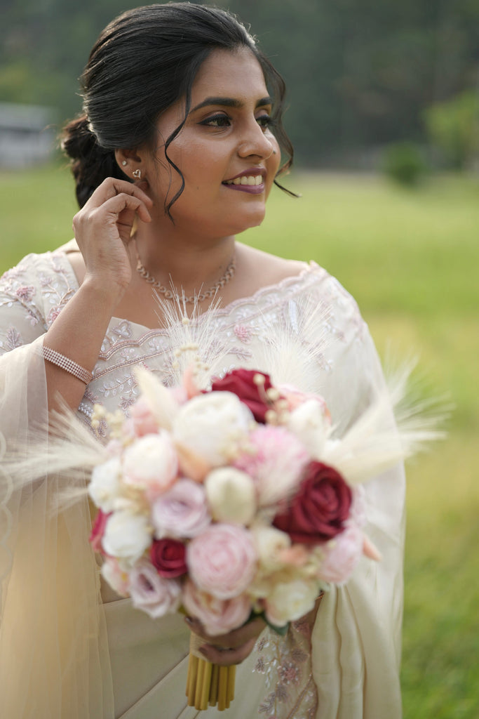 Soft White Net Saree with Pink & Purple Embellished Borders
