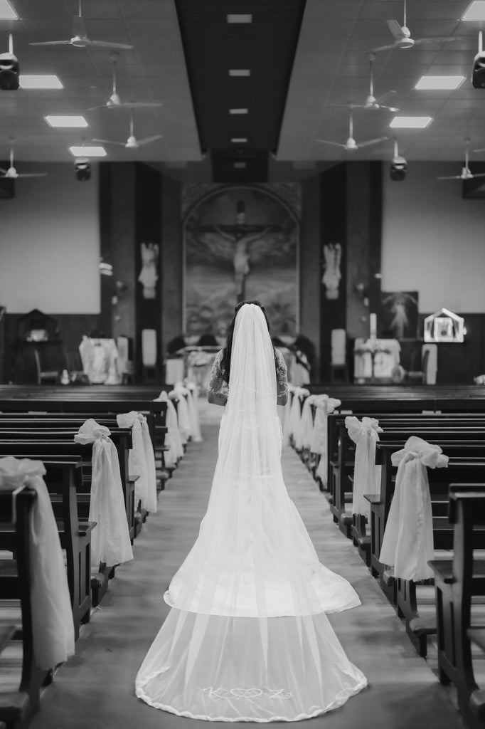 Mermaid Cut Lace Wedding Gown with Appliqué Embellishments