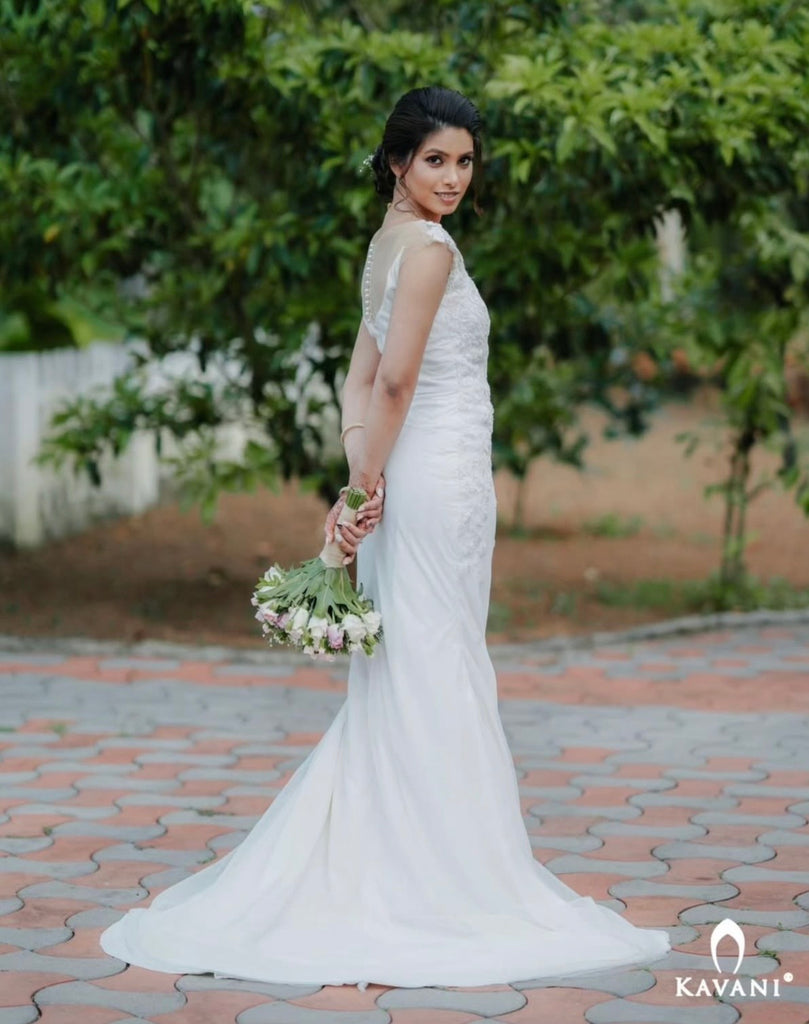 White Short Sleeve Dress with Subtle Beaded Detailing