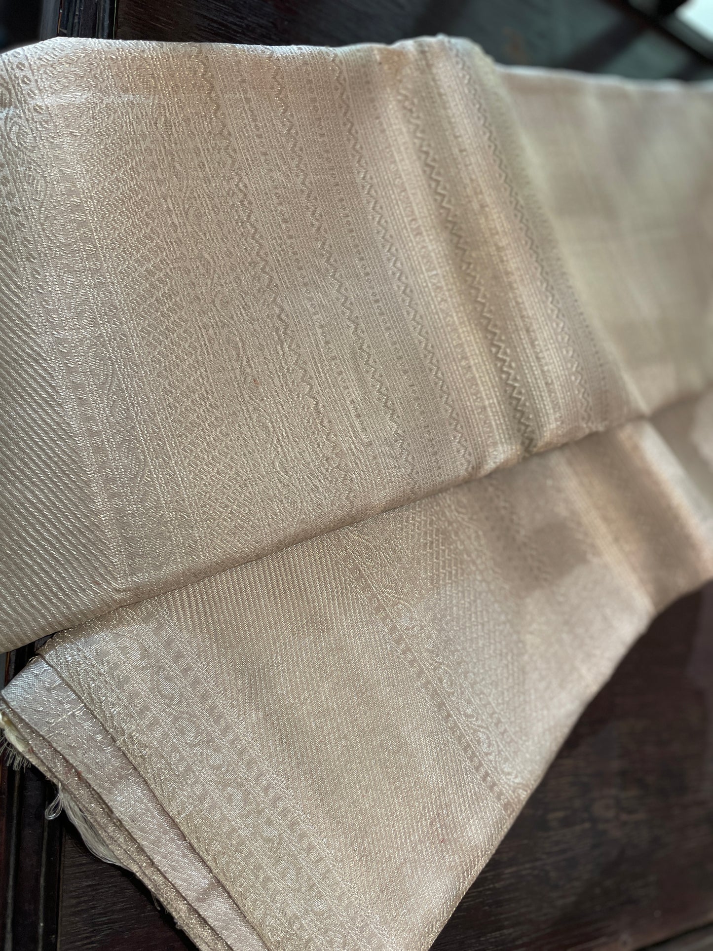 Signature bridal kanjivaram  saree in Silver Shade with Jeri Fully Woven