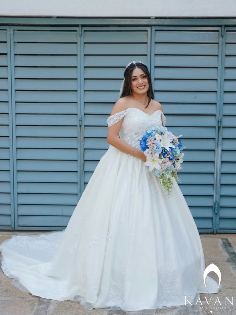 Enchanted Princess Ball Gown Wedding Dress with Floral Embroidery