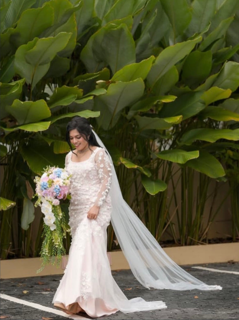 3D Floral Wedding Gown | Delicate Floral Appliqué Bridal Dress