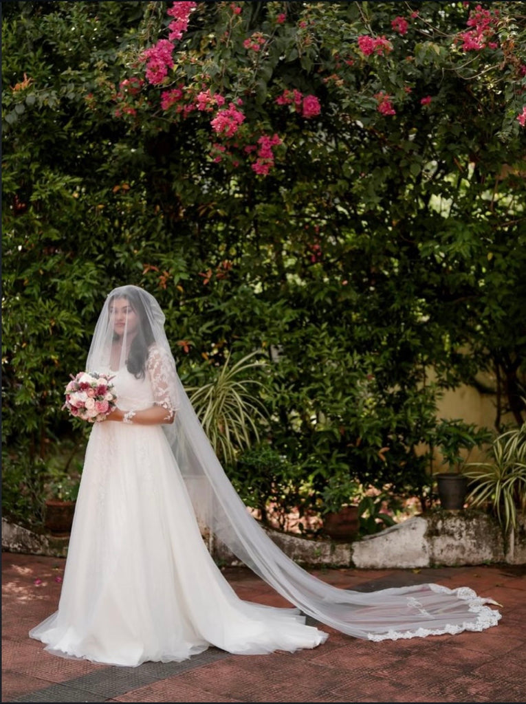 Long Sleeve Lace Wedding Gown | All-Over Lace Bridal Dress