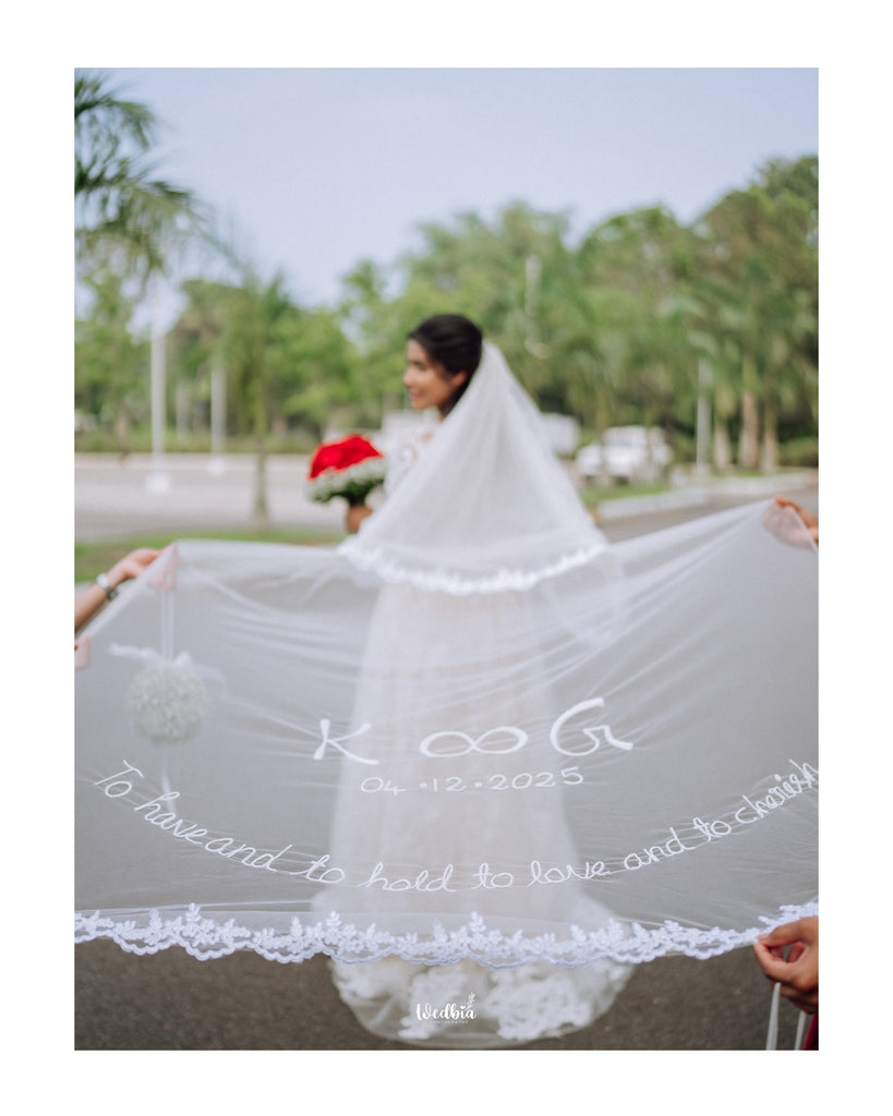 Threadwork Lace Gown with empirical cut Aline
