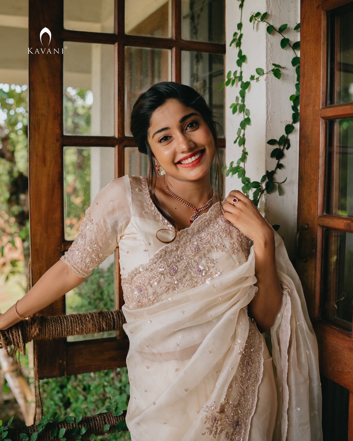 Signature Bridal saree showing pure elegance of hand embroidery