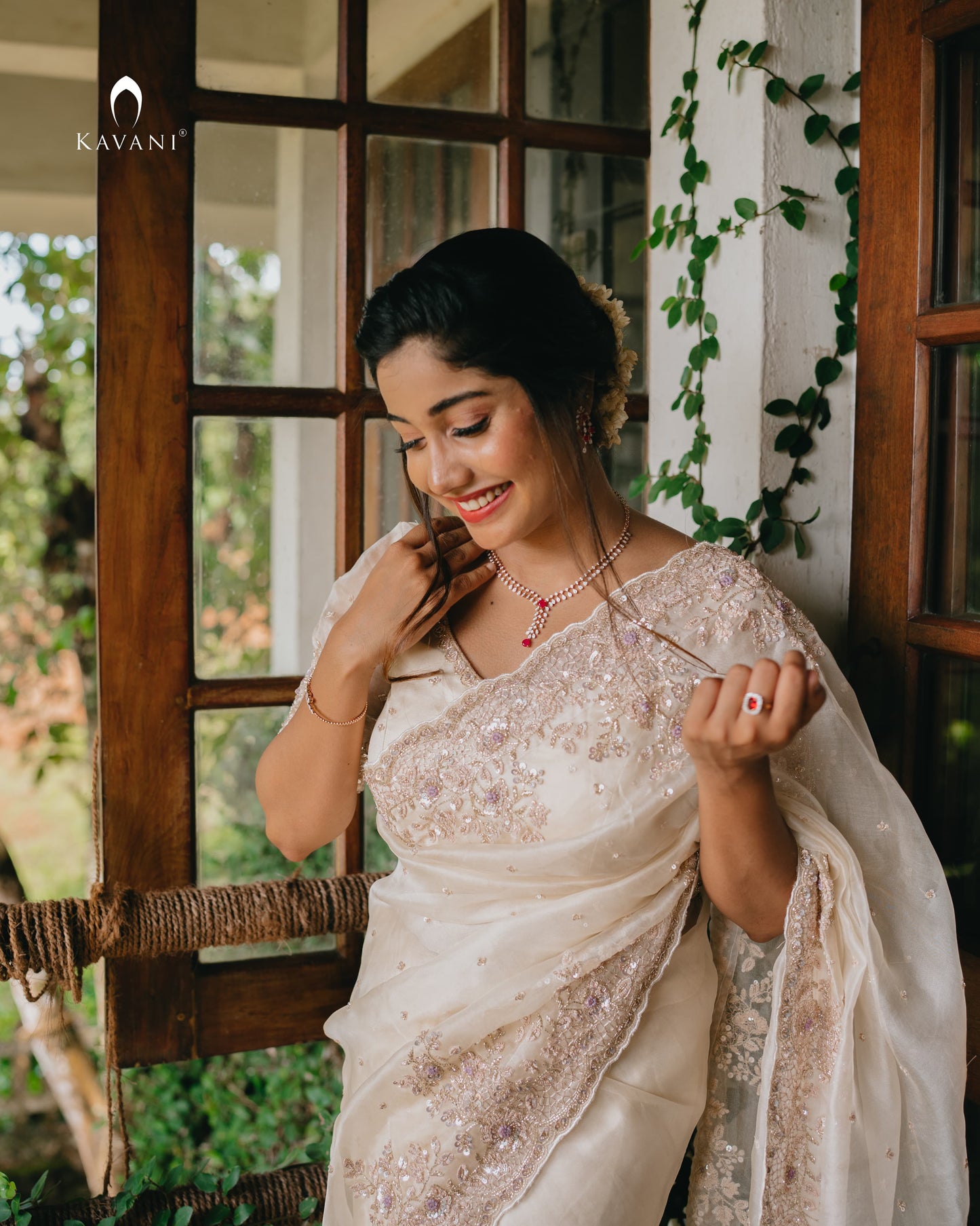 Signature Bridal saree showing pure elegance of hand embroidery