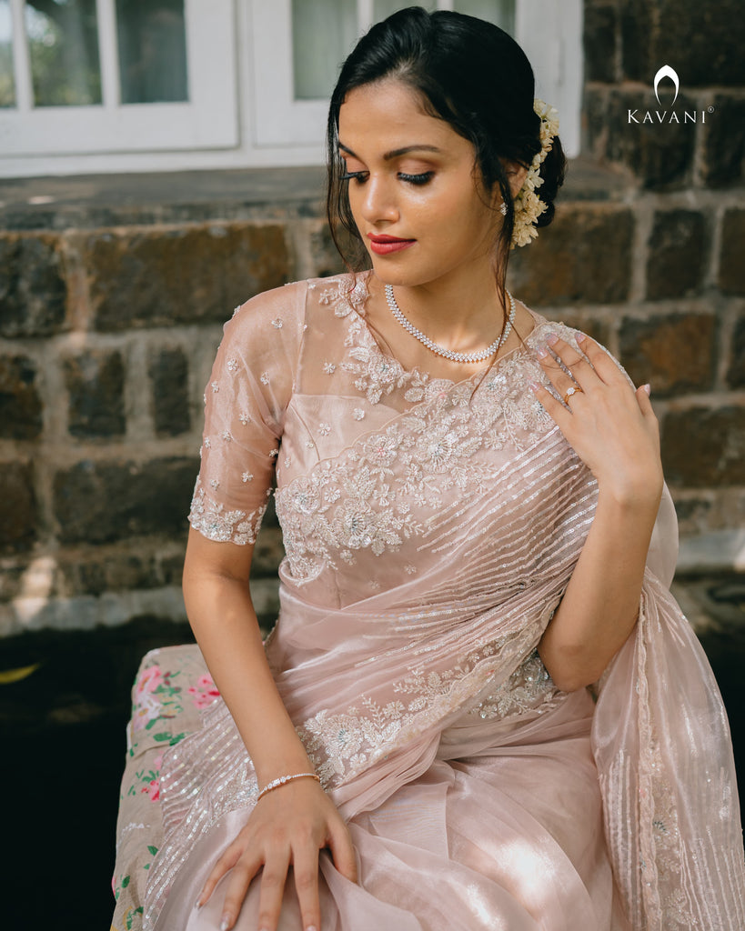 Signature bridal saree with beautiful and stunning hand embroidery work