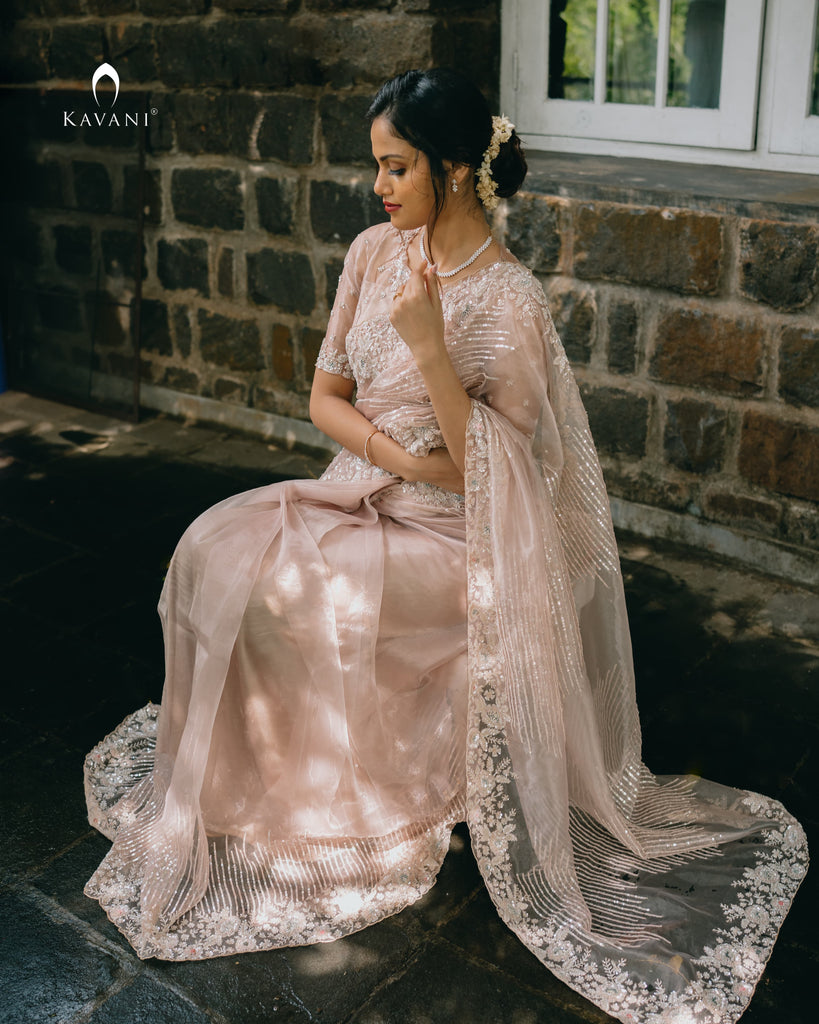 Signature bridal saree with beautiful and stunning hand embroidery work