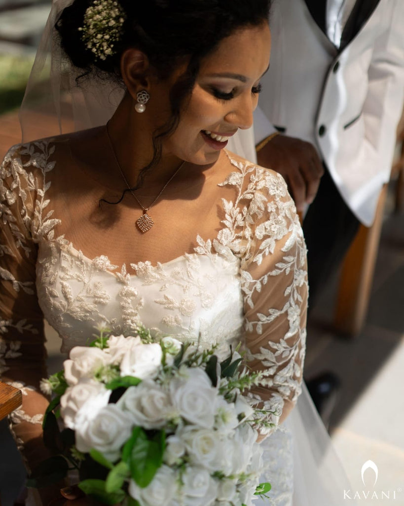 Our pretty bride in her stunning outlook in her mermaid gown with beautiful lace embroidery