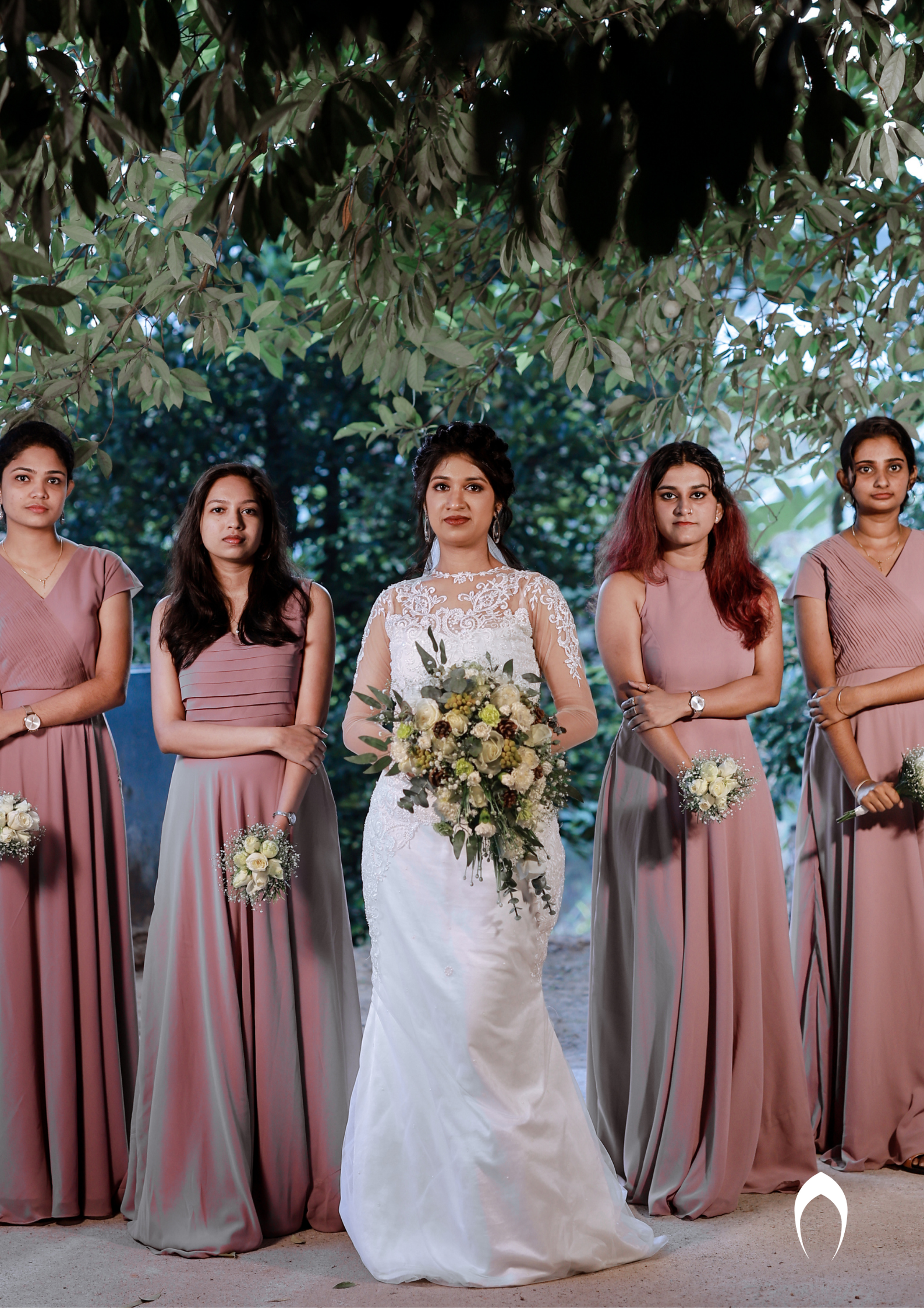 Signature Christian bridal A line gown in net carried by bride