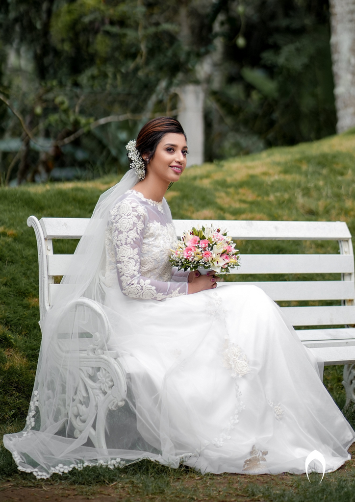 Signature Christian bridal  A-line gown in organza carried by bride Alen