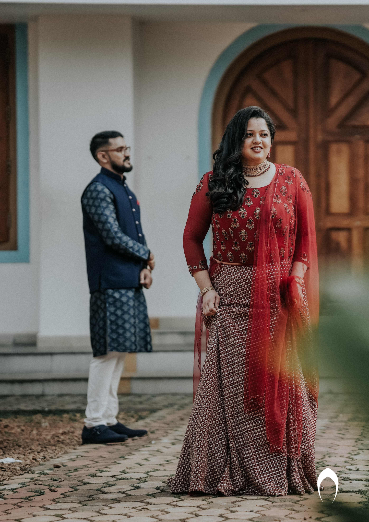 Signature bridal hand embroidered red lehenga