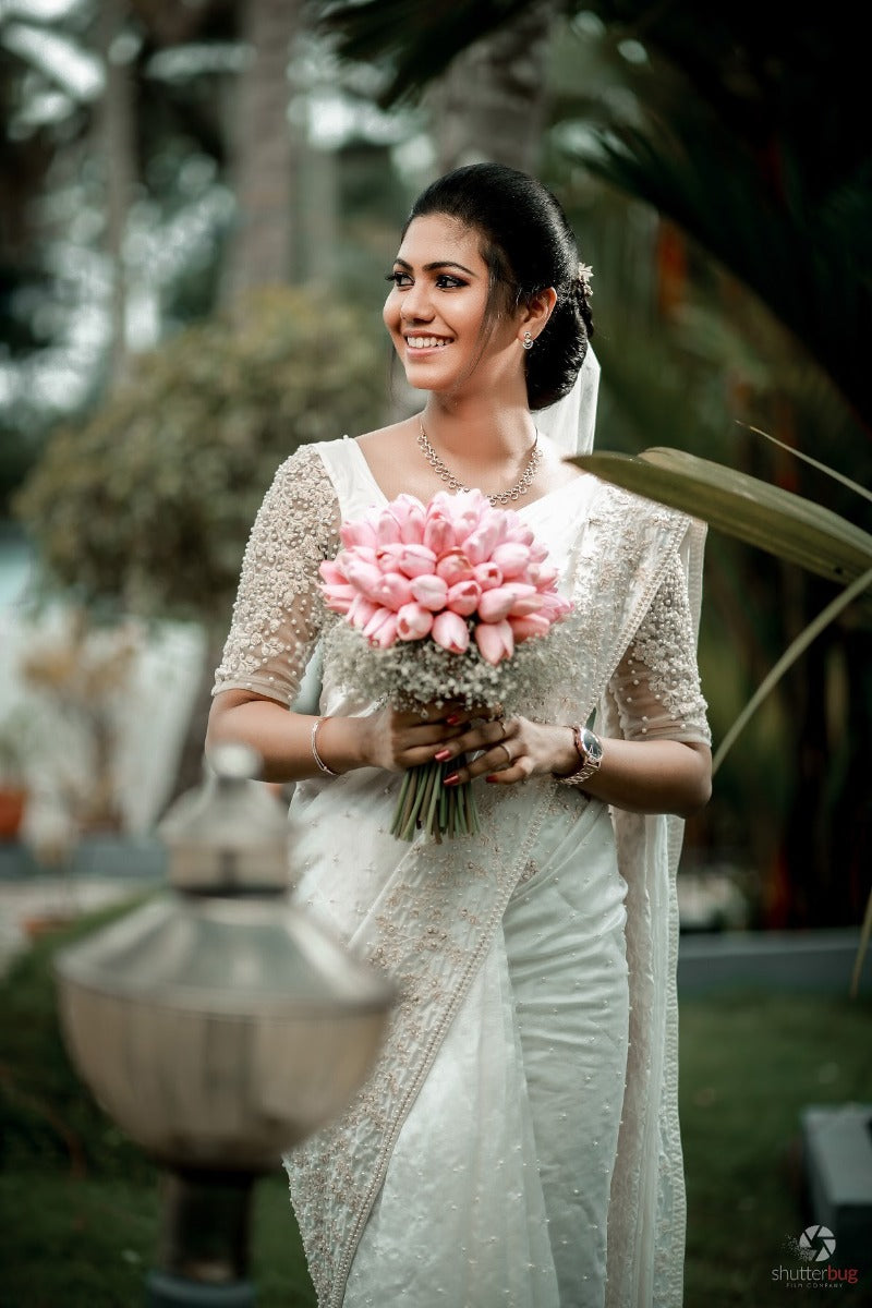 Signature Christian Bridal silk Saree handcurated for Bride Julie