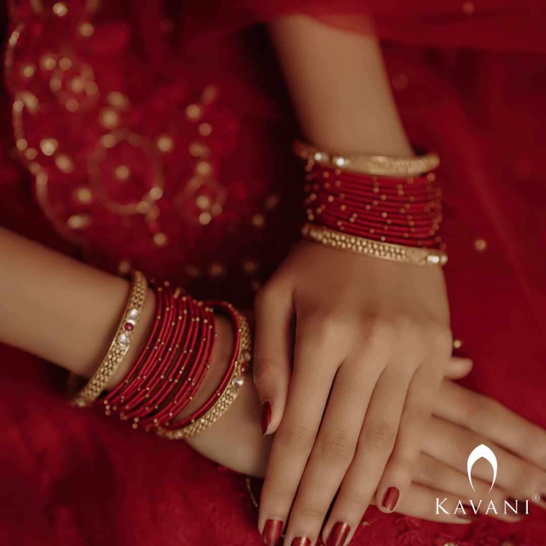 Signature bridal Deep Red Hand Embellished Lehenga On Raw Silk