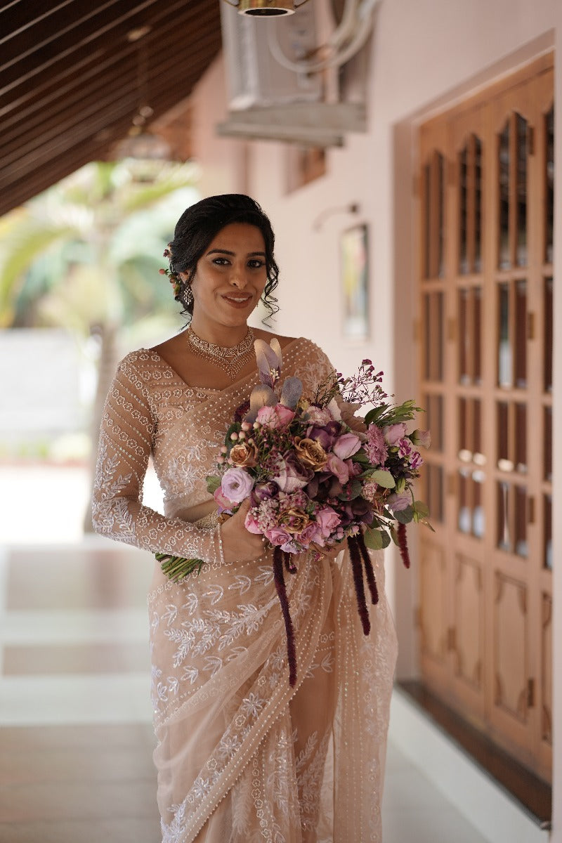 Signature Christian Bridal Saree Handcrafted for  Bride meryl