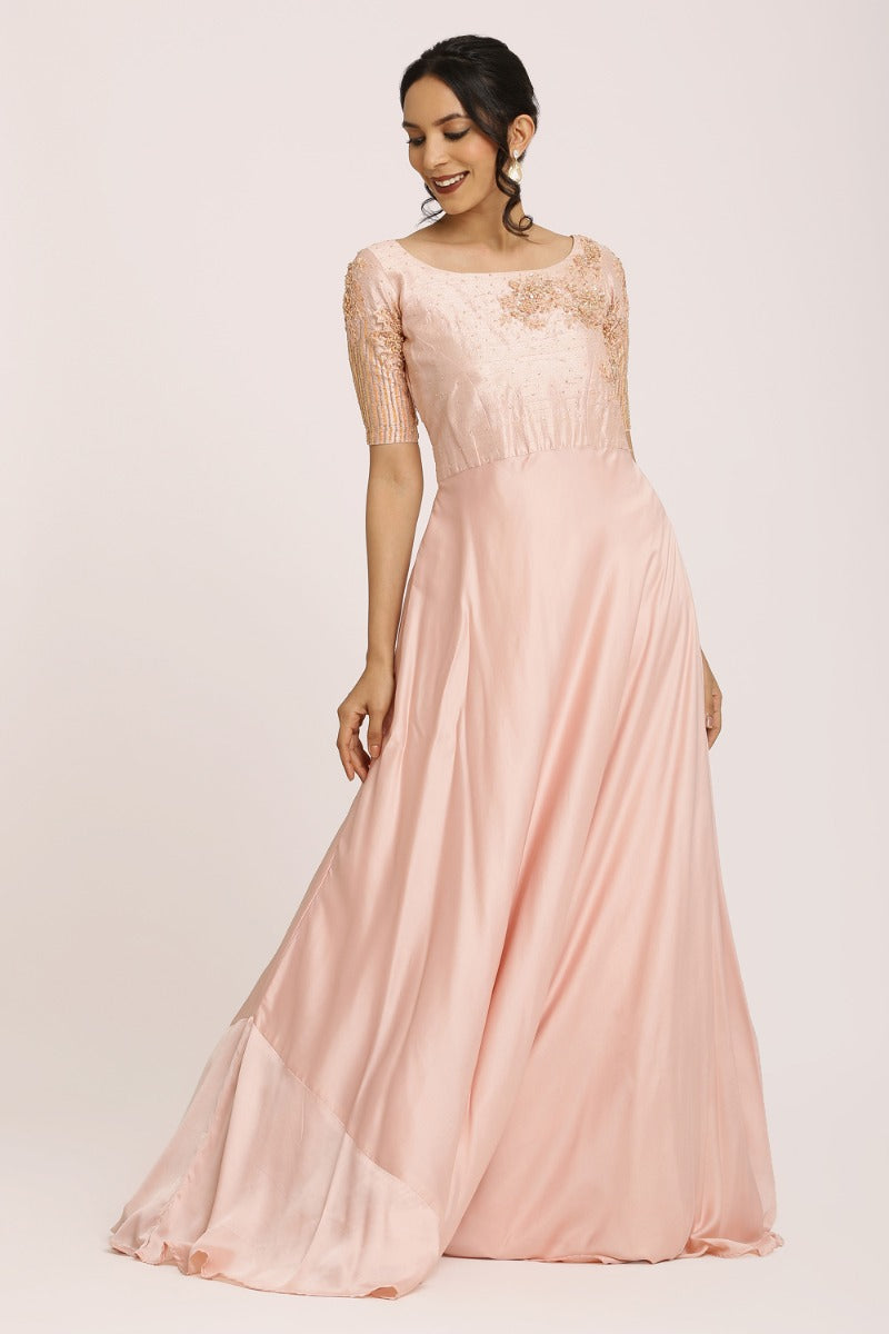 Signature floral Light Pink Party Gown