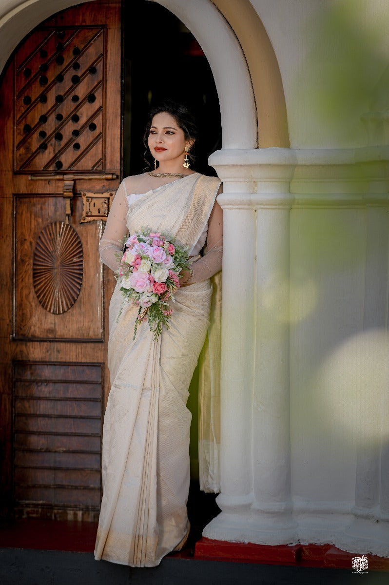 Amazon.com: Look Fashion Wedding Wear Banarasi Saree Beautiful Saree  (Stitch) : Clothing, Shoes & Jewelry